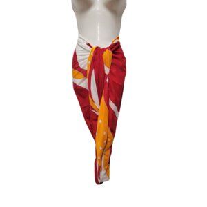 Womens Sarong Cotton Wrap, Handpainted Batik Wrapskirt Beach Pareo Beachwear-NEW